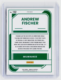 2026 Panini Donruss Baseball Andrew Fischer Rated Prospects #102 - back