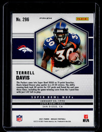 2021 Panini Mosaic Football Super Bowl MVPs Terrell Davis #296 - back