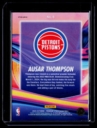 2023-24 Panini NBA Hoops Premium Stock Artist Proof Ausar Thompson RC #8 Pistons - back
