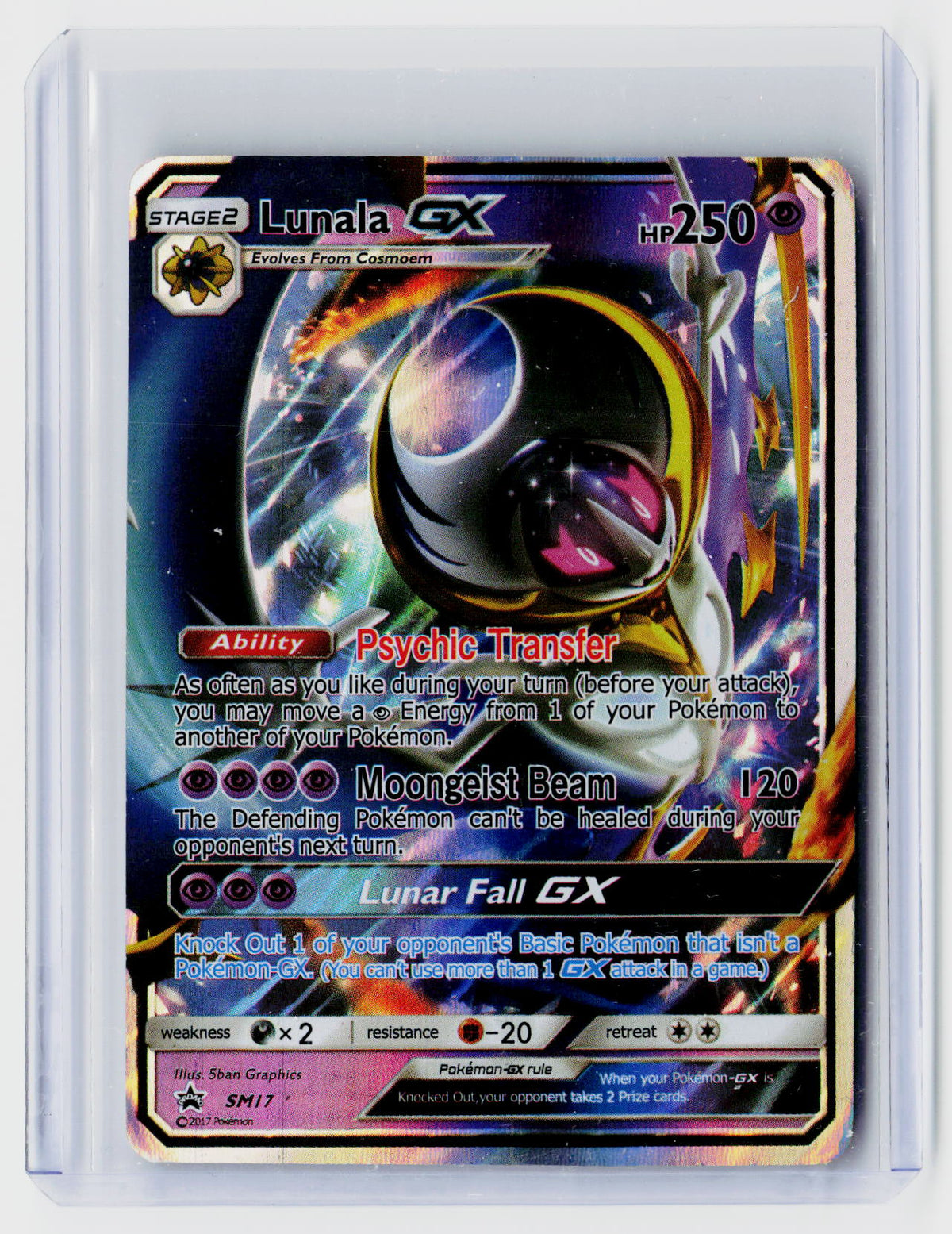 2017 Pokémon Sun & Moon Promo Lunala GX SM17 - front