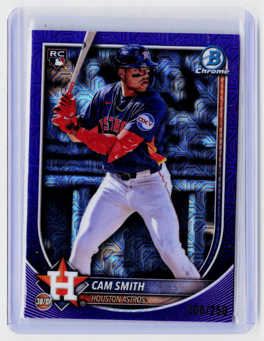 2025 Bowman Chrome Cam Smith RC Blue RayWave Refractor #77 /250 Astros - front