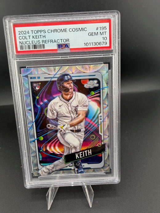 2024 Topps Chrome Cosmic Nucleus Refractor Colt Keith RC #195 PSA 10 - front