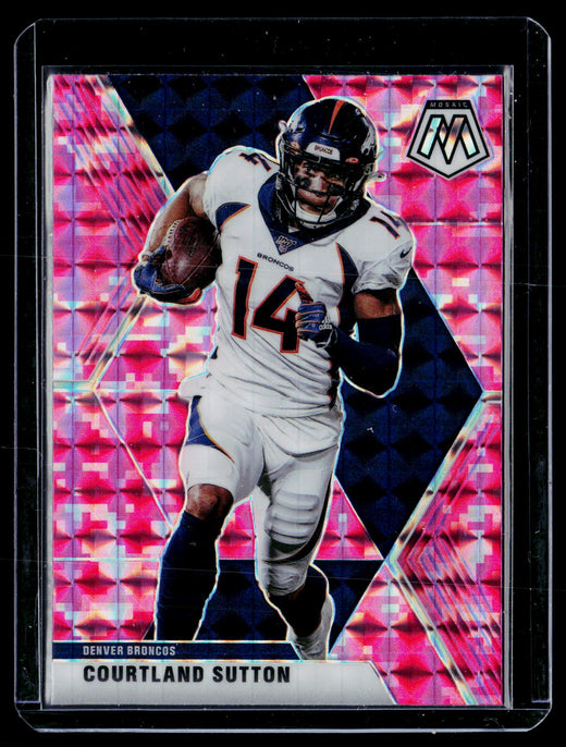 2020 Panini Mosaic Football Courtland Sutton Pink Flourescent #71 - front