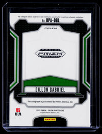 2025 Panini Prizm Draft Picks Draft Picks Autographs Dillon Gabriel Green Prizm RC #DPA-DGL - back