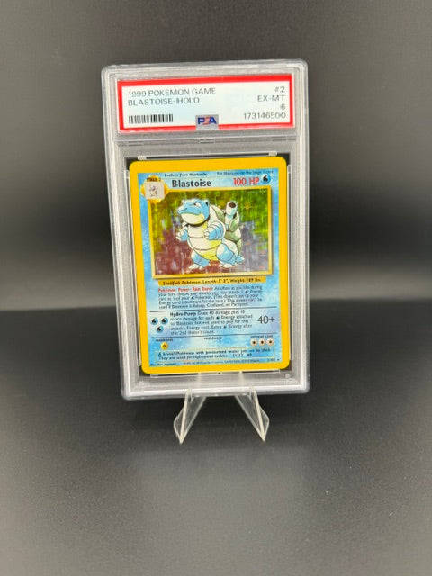 1999 Pokémon Base Set Blastoise #2 Holo PSA EX-MT 6 - front