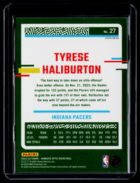 2023-24 Panini Donruss Optic Tyrese Haliburton Hyper Pink Prizm #27 - back