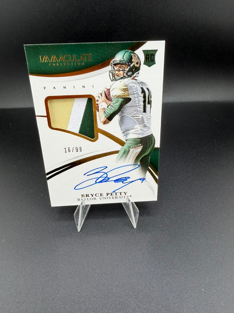 2015 Panini Immaculate Signature Patches Rookie Bryce Petty #304 Auto Patch /99 - front