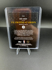 2025 Topps Franchise Fabrics Ben Saraf Rookie Memorabilia Card FF-BS - back