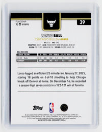 2024-25 Topps Basketball Lonzo Ball Chicago Bulls #39 - back