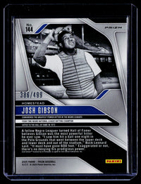2025 Panini Prizm Baseball Josh Gibson Pulsar Prizms #144 /499 - back