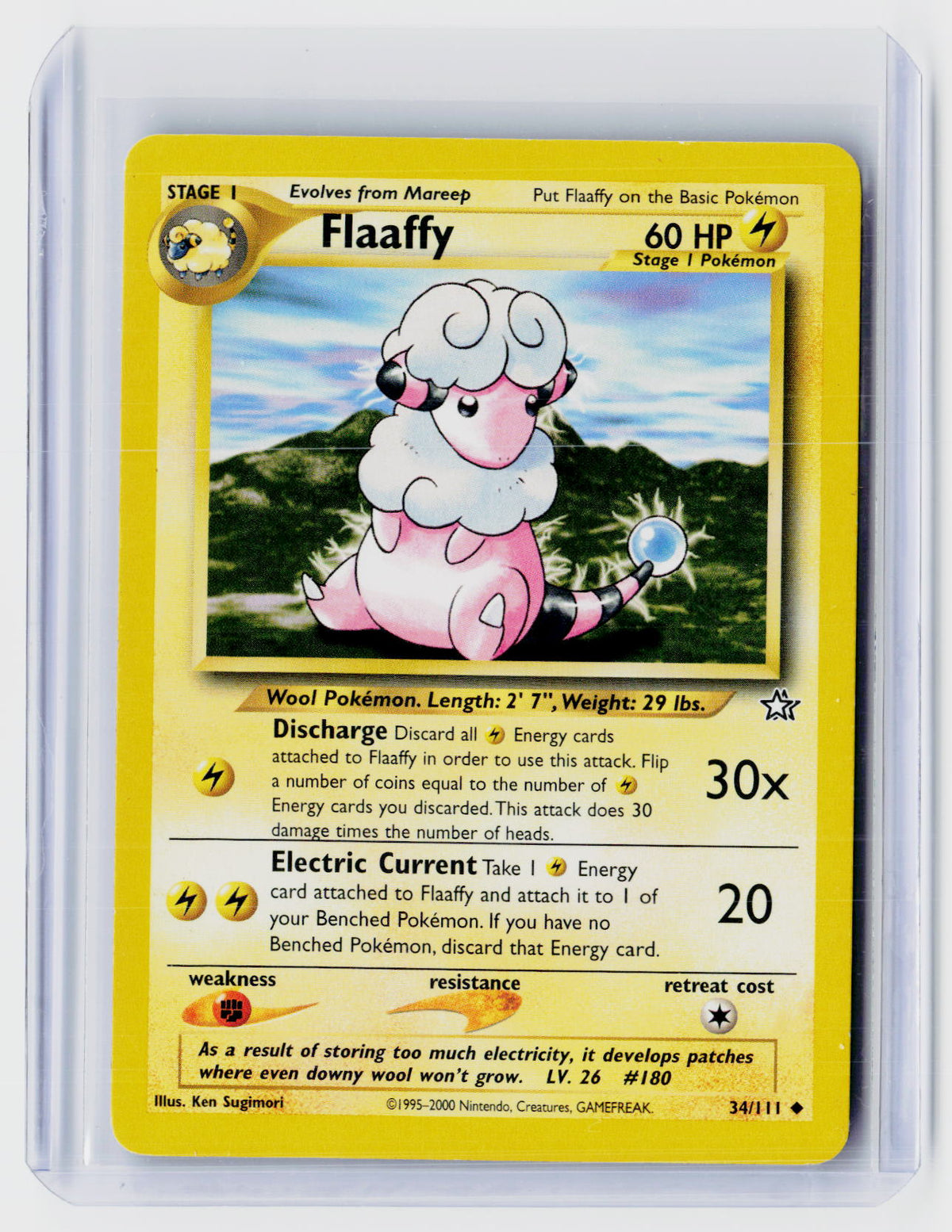 2000 Pokémon Neo Genesis Flaaffy 34/111 - front