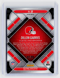 2025 Panini Prizm Football Dillon Gabriel Emergency Blue Prizm Rookie #18 /99 - back
