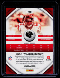 2010 Panini Gridiron Gear Rookie Sean Weatherspoon #240 Atlanta Falcons - back
