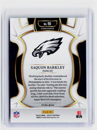 2025 Panini Select Football Saquon Barkley Concourse #90 Philadelphia Eagles - back
