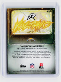 2026 Topps Vortex Omarion Hampton RC VT-9 Los Angeles Chargers - back
