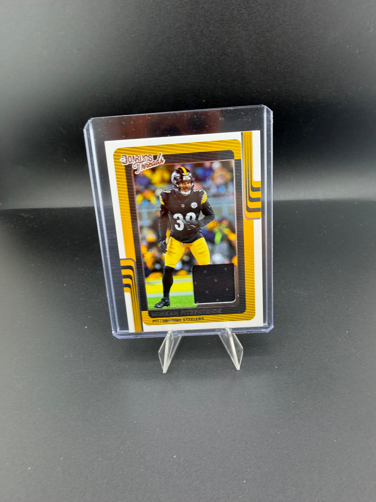 2025 Panini Donruss Threads Minkah Fitzpatrick Pittsburgh Steelers Memorabilia Card DTH-MFS - front