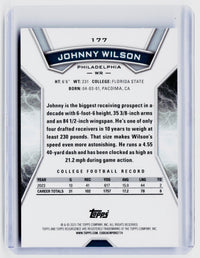 2025 Topps Resurgence Johnny Wilson Rookie #177 79/99 Philadelphia - back