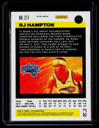 2020-21 Panini Flux Basketball RJ Hampton Rookie #217 Orlando Magic - back