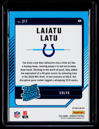 2024 Panini Donruss Optic Rated Rookie Pink Laiatu Latu #311 - back