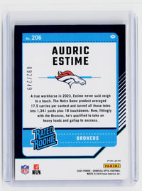 2024 Panini Donruss Optic Audric Estime Rated Rookie Orange /249 #206 - back