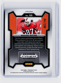 2024 Panini Prizm Draft Picks Reggie Wayne #55 Purple Ice Prizm /149 - back
