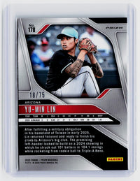 2025 Panini Prizm Baseball Yu-Min Lin Green Scope Prizms #178 18/75 - back