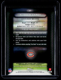 2015 Topps Field Access Ka'Deem Carey #27 Autograph Chicago Bears - back
