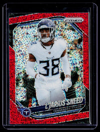 2025 Panini Prizm Football L'Jarius Sneed #24 Red Disco Prizm Tennessee Titans - front