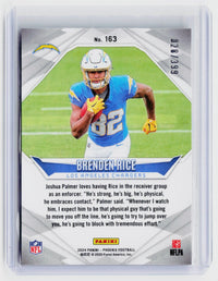 2024 Panini Phoenix Brenden Rice Rookie Card #163 281/399 Los Angeles Chargers - back