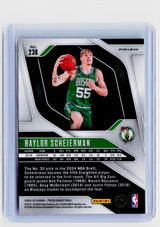 2024-25 Panini Prizm Green Baylor Scheierman Rookie Card #236 Boston Celtics - back