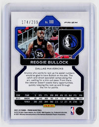 2021-22 Panini Prizm Reggie Bullock Red Prizm #180 /299 Dallas Mavericks - back