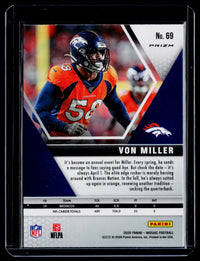 2020 Panini Mosaic Football Von Miller Prizm Camo Pink #69 - back