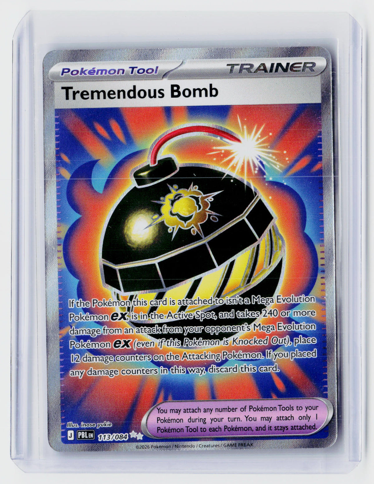 2025 Pokémon TCG Mega Evolution—Perfect Order Tremendous Bomb 113/084 - front