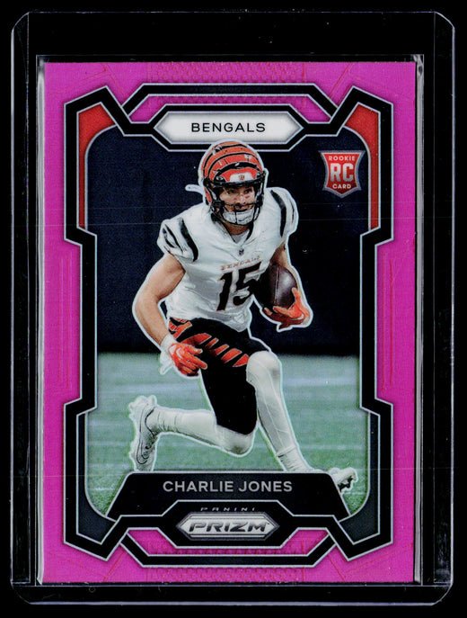 2023 Panini Prizm Football Charlie Jones Pink Prizm Rookie #317 - front