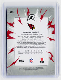 2025 Topps NFL Denzel Burke Rookie Card #103 Arizona Cardinals /149 - back