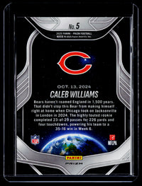 2025 Panini Prizm Football Global Reach Caleb Williams #5 Green Wave Prizm - back