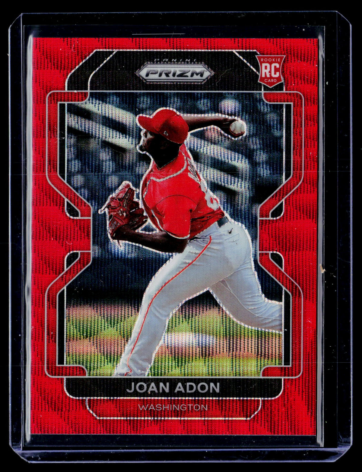 2022 Panini Prizm Baseball Tier II Joan Adon #154 Red Donut Circles Prizms /99 - front