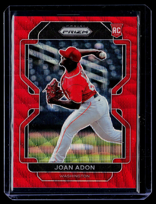 2022 Panini Prizm Baseball Tier II Joan Adon #154 Red Donut Circles Prizms /99 - front