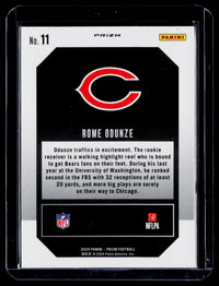 2024 Panini Prizm Football Emergent Rome Odunze #11 Chicago Bears Rookie - back