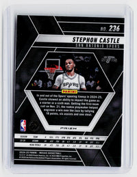 2024-25 Panini Mosaic Stephon Castle Rookie #236 San Antonio Spurs - back