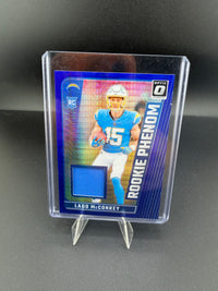2024 Panini Donruss Optic Rookie Phenoms Blue Ladd McConkey RC Memorabilia #RPB-LMY - front