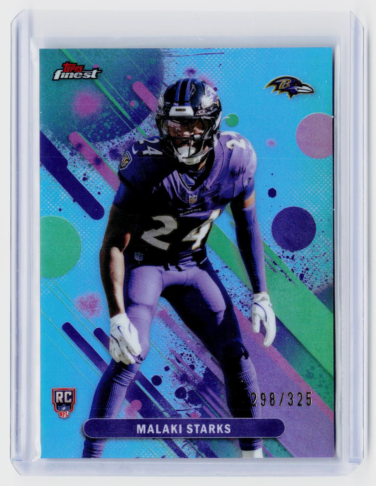 2025 Topps Finest Malaki Starks Rookie Card #45 Serial Numbered 298/325 - front