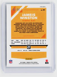 2019 Panini Donruss Optic Jameis Winston Purple Prizm #91 01/50 - back
