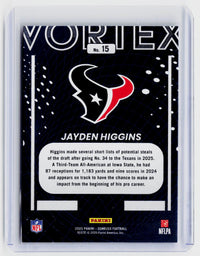 2025 Panini Donruss Vortex Rookie Jayden Higgins #15 Houston Texans - back
