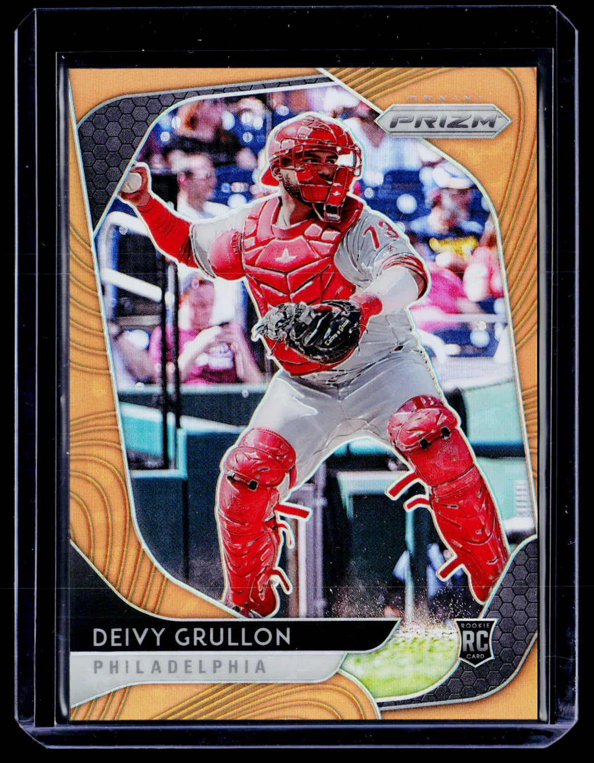 2020 Panini Prizm Baseball Deivy Grullon Rookie Neon Orange Prizm #72 /100 - front