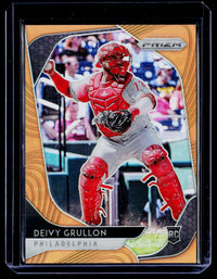 2020 Panini Prizm Baseball Deivy Grullon Rookie Neon Orange Prizm #72 /100 - front