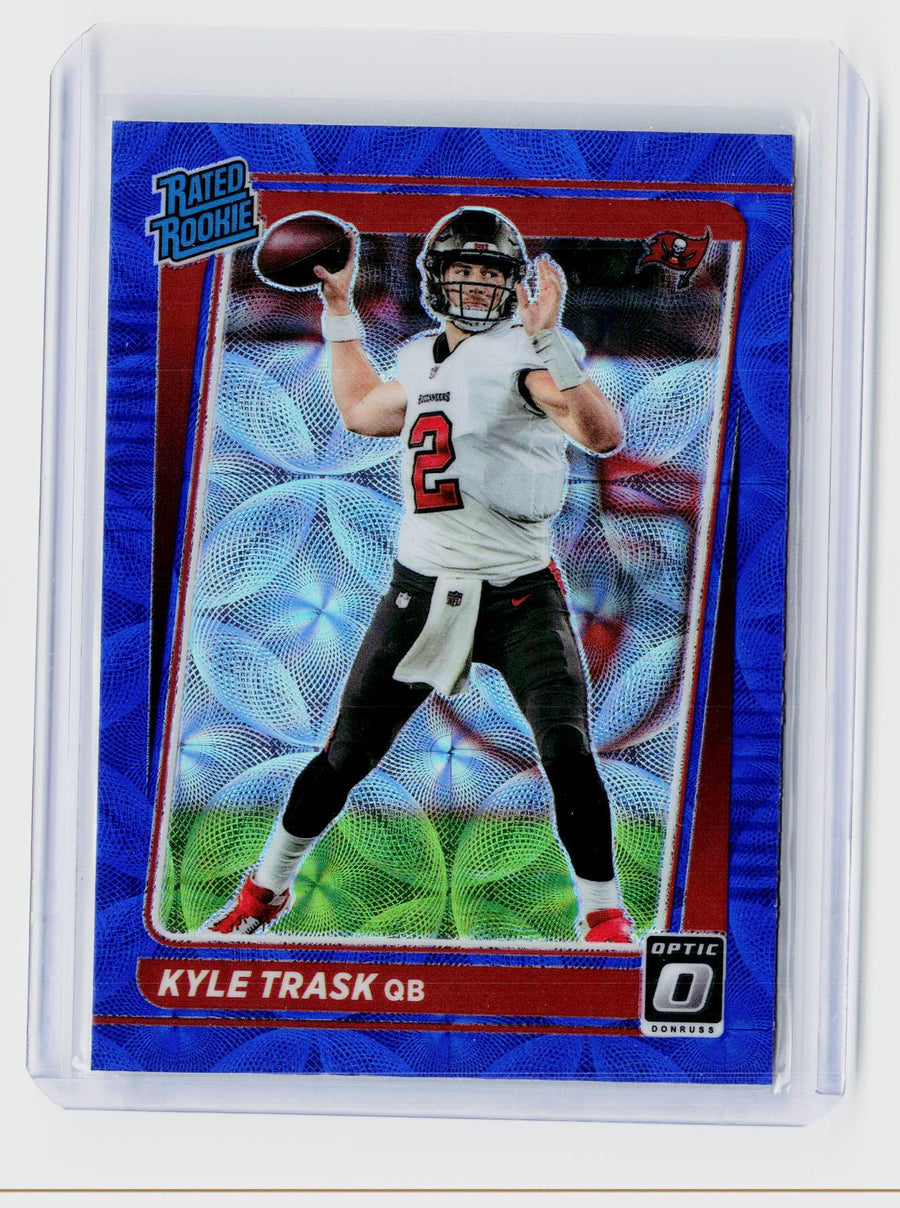 2021 Panini Donruss Optic Kyle Trask Rated Rookie Blue Velocity #209 - front