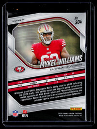 2025 Panini Prizm Football Mykel Williams Rookie Green Wave #304 - back