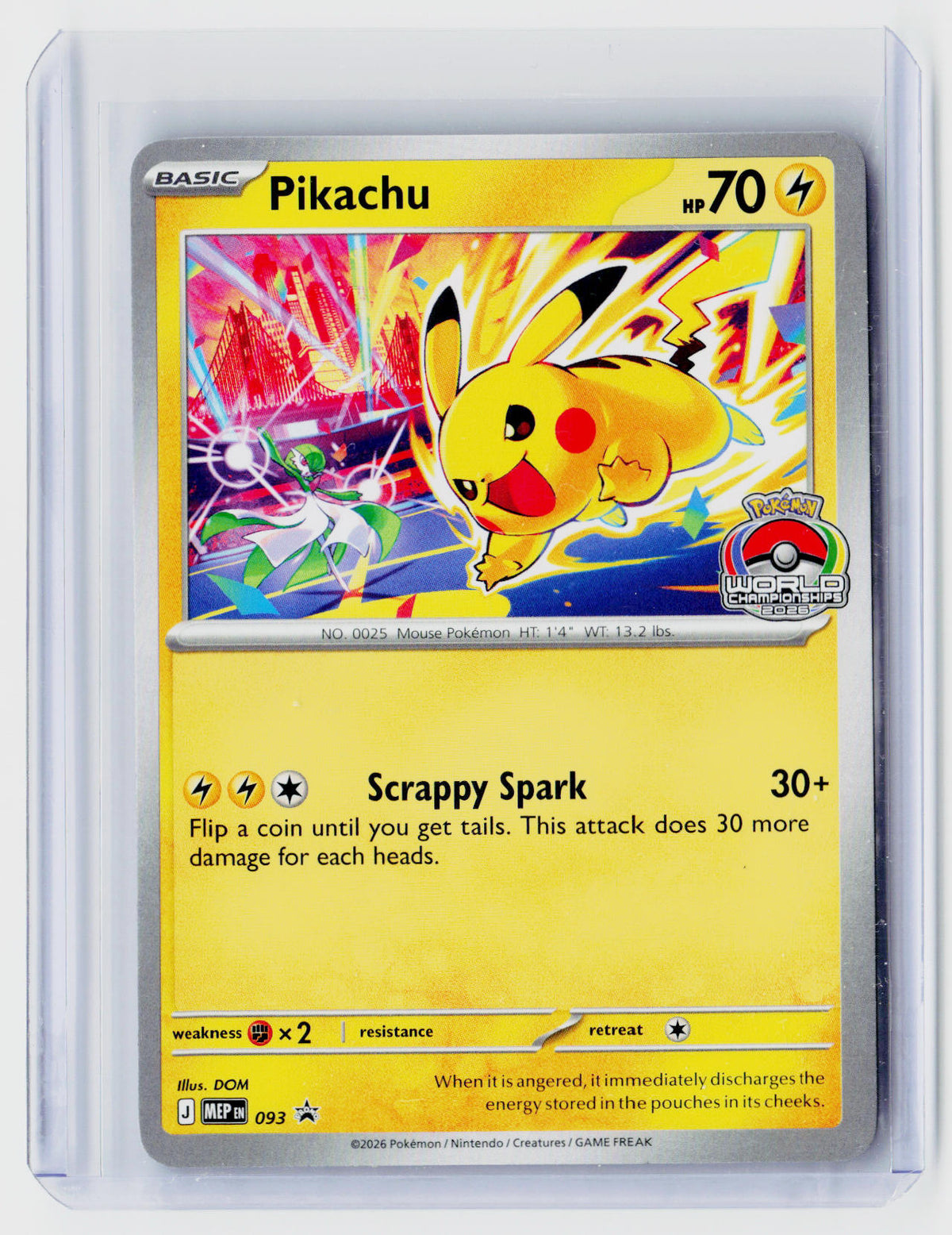 2026 Pokémon World Championships Pikachu 093 Pokémon TCG Card - front