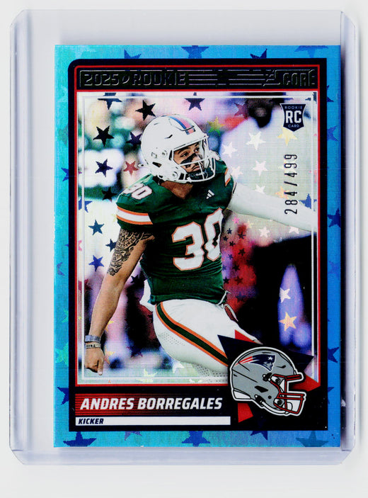 2025 Panini Score Football Andres Borregales Stars RC #76 28/499 - front